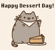 Happy Dessert Day GIF - Dessertdaygifs Pusheen GIFs