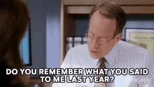 Do You Remember What You Said To Me Last Year Howard GIF - Do You Remember What You Said To Me Last Year Howard 30rock GIFs