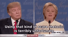 debate2016 presidential debate scare rhetoric hillary clinton