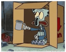 squidward spare change spare some change begging poor
