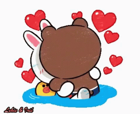Cony And Brown Kiss GIF - Cony And Brown Kiss Love You GIFs