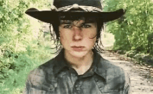 carl grimes blank stare serious