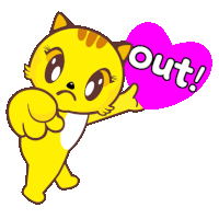 Yellow Cat Warning Sticker - Yellow Cat Warning You'Re Out Stickers