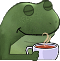 Frog Hot Coffee Sticker - Frog Hot Coffee Tea Stickers