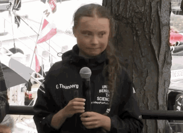 Greta Thunberg Microphone GIF.