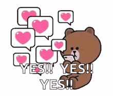 Brown And Cony Love GIF - Brown And Cony Love Messages GIFs