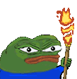 Pepe The Frog Torch Sticker - Pepe The Frog Torch On Fire Stickers