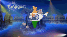 15august flowers map of india