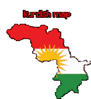 Kurdish Map Sticker - Kurdish Map Pixel Stickers
