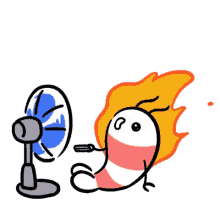 shrimp fire electric fan its hot summer