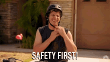 Safety First Jake Peralta GIF - Safety First Jake Peralta Brooklynn Nine Nine GIFs