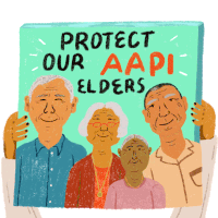 Protect Our Aapi Elders Grandma Sticker - Protect Our Aapi Elders Elders Grandma Stickers