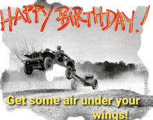 happy birthday jeep willys jeep getting air off road