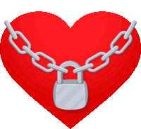 Heart With Padlock And Chain Heart Sticker - Heart With Padlock And Chain Heart Joypixels Stickers
