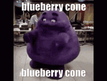 Blueberry Blueberry Cone GIF - Blueberry Blueberry Cone Grimace GIFs