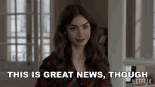 This Is Great News Though Emily Cooper GIF - This Is Great News Though Emily Cooper Lily Collins GIFs
