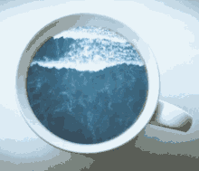 cup of water ocean waves