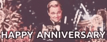 Happy Anniversary Leonard Di Caprio GIF - Happy Anniversary Leonard Di Caprio Cheers GIFs