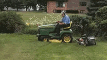 mowing lawn trailer pull silly