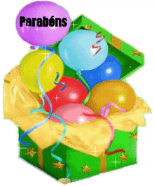 parabens feliz aniversario balloons gift present
