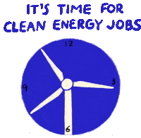 Its Time For Clean Energy Jobs Job Creation Sticker - Its Time For Clean Energy Jobs Time Clean Energy Stickers
