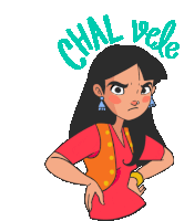 Cynical Girl Says Chal Vele In Hindi Sticker - Dilliwali Chal Vele Whatever Stickers