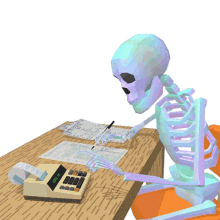 Skeleton Taxes GIF - Skeleton Taxes Calculating GIFs