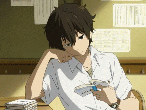 Anime Houtarou GIF - Anime Houtarou Reading - Discover & Share GIFs