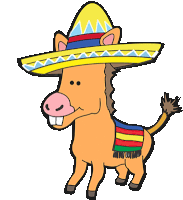 Happy Miniature Donkey With Lit Up Sombrero Sticker - Happy Miniature Donkey With Lit Up Sombrero South Park Post Covid Stickers