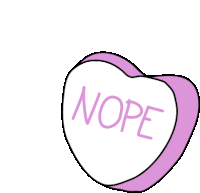 Nope Nope Heart Sticker - Nope Nope Heart Anti Valentines Day Stickers