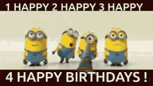4happy Birthdays Complete Minions GIF - 4happy Birthdays Complete Minions GIFs