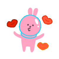 Pink Rabbit Sticker - Pink Rabbit Loving Stickers