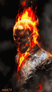 ghost rider fire skull flame burn