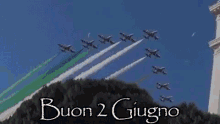 Festa Della Repubblica 2 Giugno Buona 2 Giugno Frecce Tricolori Bandiera GIF - National Holiday Italy Frecce Tricolori GIFs