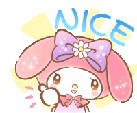 My Melody Nice Sticker - My Melody Nice Thumbs Up Stickers