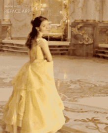 ren%C3%A9e slater yellow gown