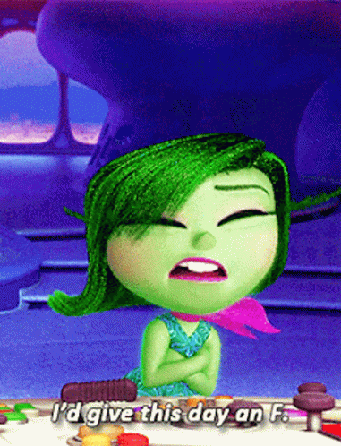 Inside Out Disgust GIF - Inside Out Disgust Id Give This Day An F - Discover &amp; Share GIFs