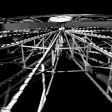 ferris wheel amusement park black and white