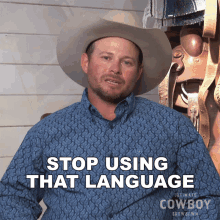 Stop Using That Language In Front Of Me Jared Lee GIF - Stop Using That Language In Front Of Me Jared Lee Ultimate Cowboy Showdown GIFs