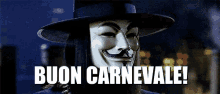 Buon Carnevale Maschera Guy Fawks V Per Vendetta Mascherarsi GIF - Carnival Happy Carnival V For Vendetta GIFs