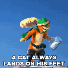 A Cat Always Lands On His Feet Puss GIF - A Cat Always Lands On His Feet Puss Puss In Boots The Last Wish GIFs