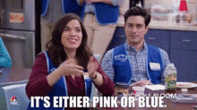 Superstore Amy Sosa GIF - Superstore Amy Sosa Its Either Pink Or Blue GIFs