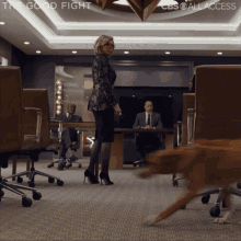 dogs running diane lockhart the good fight what the dogs on the loose