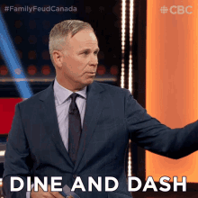 Dine And Dash Gerry Dee GIF - Dine And Dash Gerry Dee Family Feud Canada GIFs