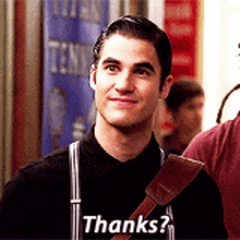 Glee Blaine Anderson GIF - Glee Blaine Anderson Thanks GIFs