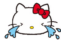 Hello Kitty Crying Sticker - Hello Kitty Crying So Sad Stickers