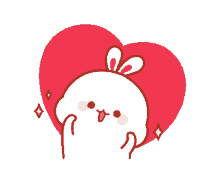 cute bunny heart love you
