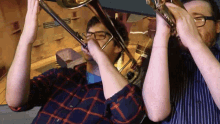 Playing Trombone Jacob Horn GIF - Playing Trombone Jacob Horn Ian Terry GIFs