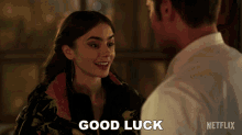 Good Luck Emily Cooper GIF - Good Luck Emily Cooper Lily Collins GIFs