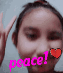 peace selfie pose heart love